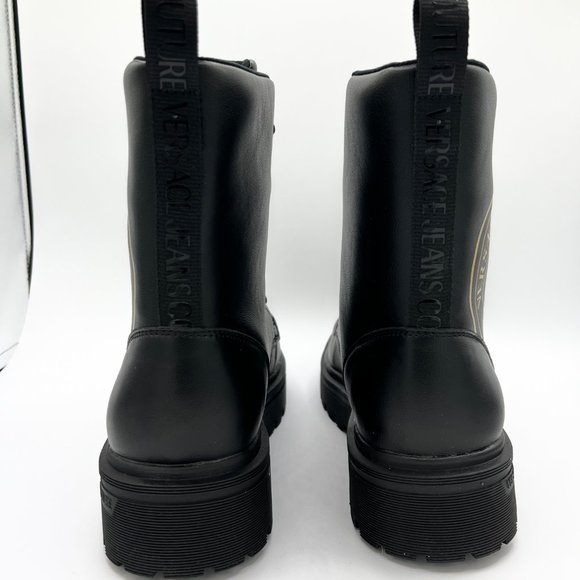 Versace Jeans Couture logo-print leather combat boots main image 3